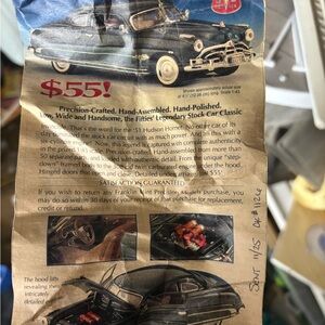 Vintage Hudson Hornet Model Car Advertisement